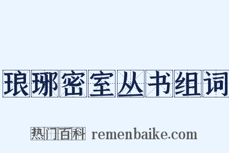 琅琊密室丛书组词是什么意思的图片